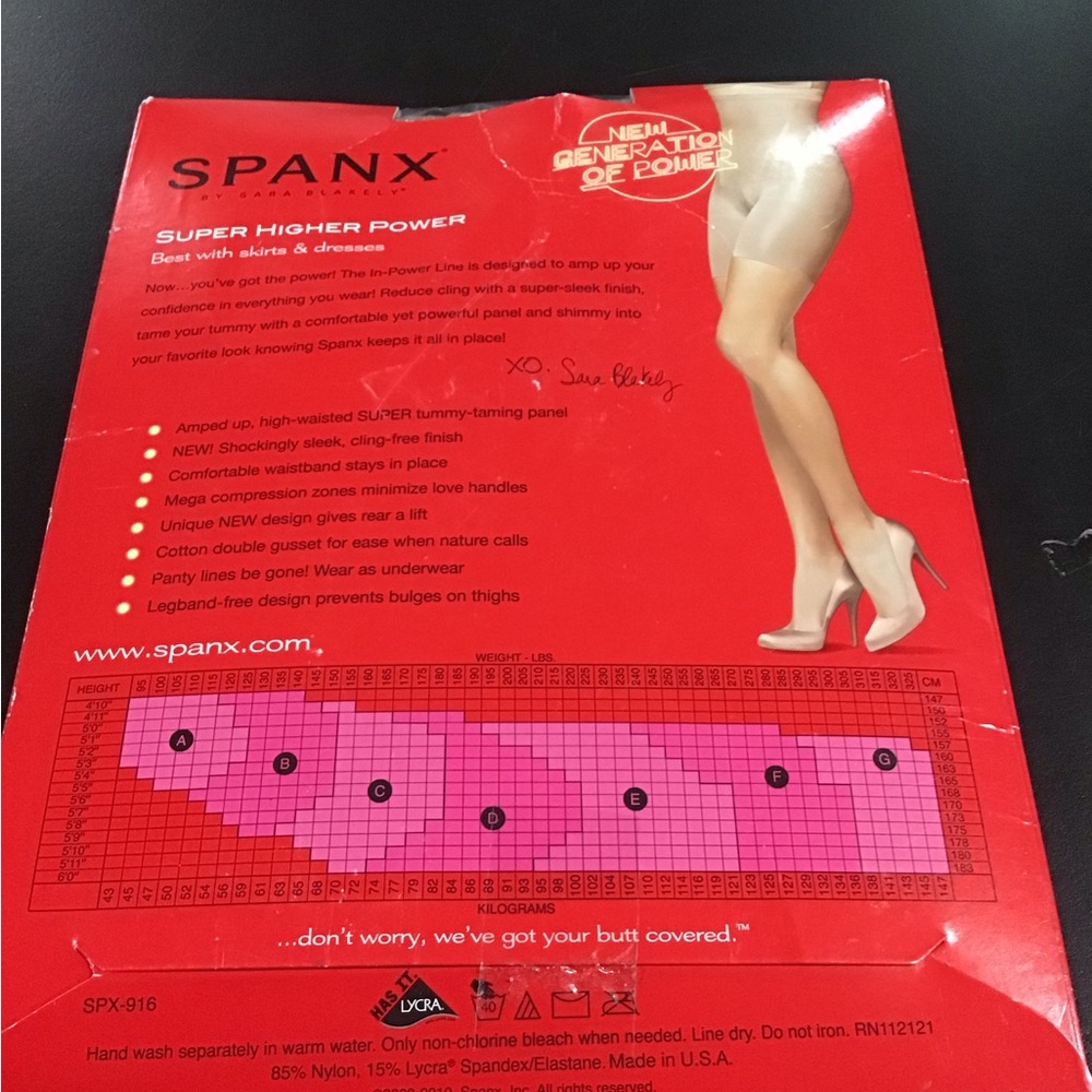 SPANX SZ E NWT IN POWER LINE HI WAIST MID THIGH SHAPER NUDE - Picture 2 of 3